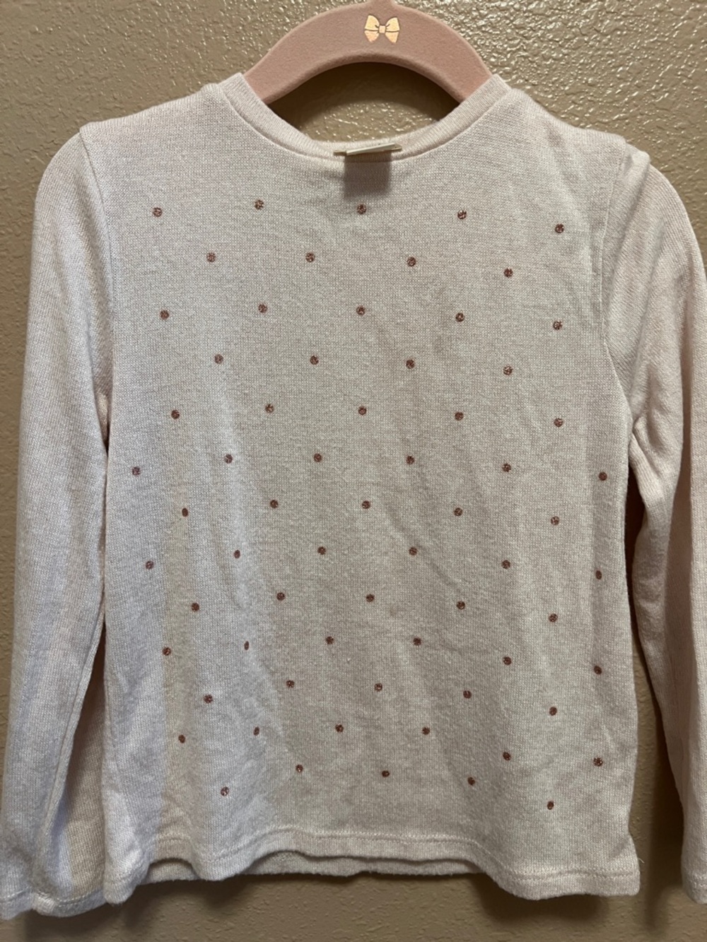 Crewcuts rose gold Dot Embellished Cashmere Top